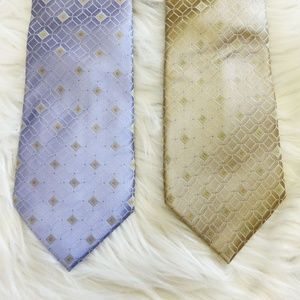 Set of 2 Claiborne Men's Silk Ties Pastel Purple & Gold